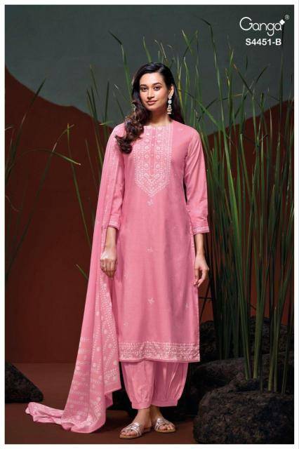 Ganga felora 4451 Unstitched dress material wholesalers in pune